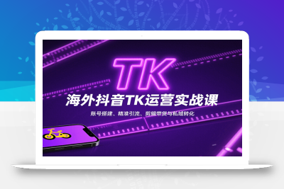 海外抖音TK运营实战课：账号搭建、精准引流、剪辑带货与私域转化