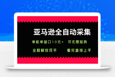 亚马逊全自动采集，单机单窗口一天10+，可无限矩阵去做【揭秘】