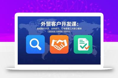 外贸客户开发课：涵盖客户开发、谈判技巧、订单管理三大核心模块