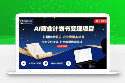 AI代写商业计划书，月入2W+，主打长期稳定，快速变现【附提示词】