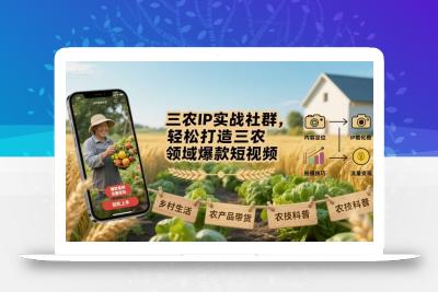 三农IP实战社群，轻松打造三农领域爆款短视频