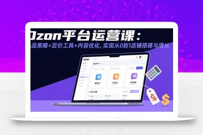 Ozon平台运营课：选品策略+定价工具+内容优化，实现从0到1店铺搭建与增长