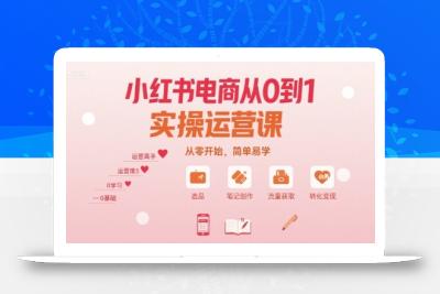小红书电商从0到1实操运营课，从零开始，简单易学