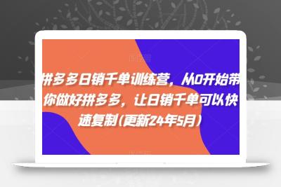 拼多多日销千单训练营，从0开始带你做好拼多多，让日销千单可以快速复制(更新25年8月)
