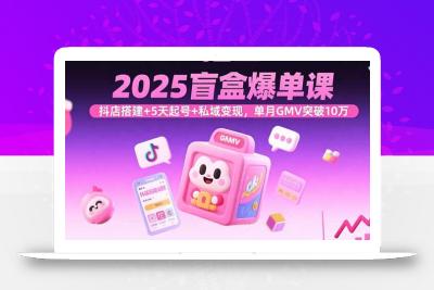 2025盲盒爆单课，抖店搭建+5天起号+私域变现，单月GMV突破10万
