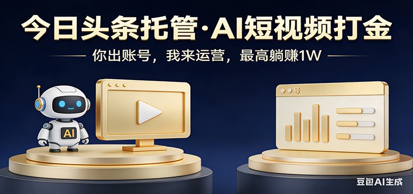 头条号AI托管，我提供作品，你提供账号，每天5分钟发布，小白躺赚3000+-柠柚博客