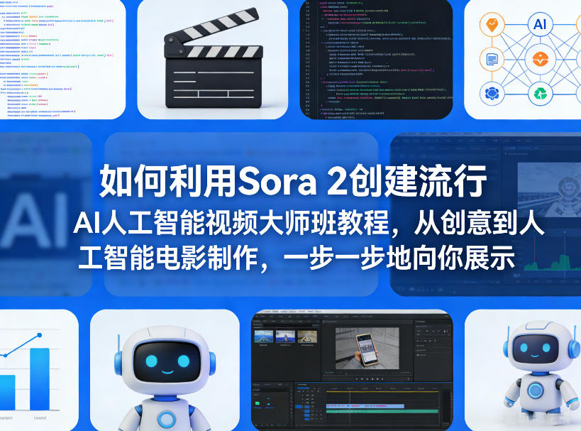 如何利用Sora 2创建流行AI人工智能视频大师班教程，从创意到人工智能电影制作，一步一步地向你展示-柠柚博客