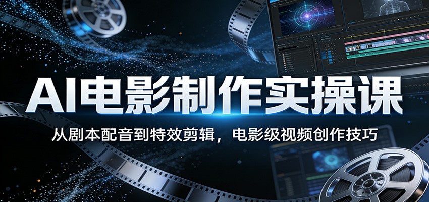 AI电影制作实操课：从剧本配音到特效剪辑，电影级视频创作技巧-柠柚博客