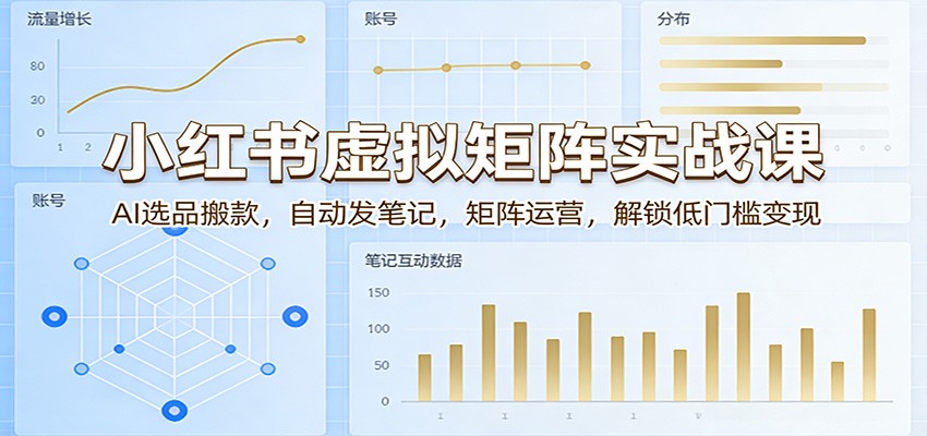 小红书虚拟矩阵实战课：AI选品搬款，自动发笔记，矩阵运营，解锁低门槛变现-柠柚博客