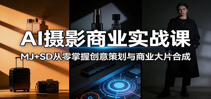 AI摄影商业实战课：MJ+SD从零掌握创意策划与商业大片合成-柠柚博客