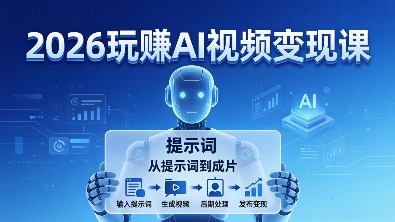 2026玩赚AI视频变现课：掌握 AI 视频全流程技能，从提示词到成片高效产出-柠柚博客