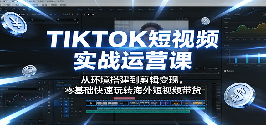 TIKTOK短视频实战运营课：从环境搭建到剪辑变现，零基础快速玩转海外短视频带货-柠柚博客
