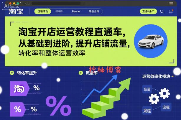 淘宝开店运营教程直通车，从基础到进阶，提升店铺流量，转化率和整体运营效率(更新26年4月10日)-柠柚博客