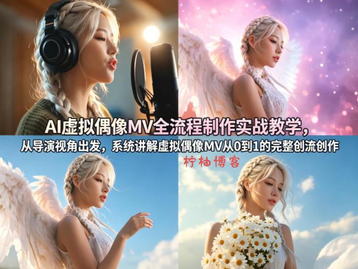 AI虚拟偶像MV全流程制作实战教学，从导演视角出发，系统讲解虚拟偶像MV从0到1的完整创作流程-柠柚博客
